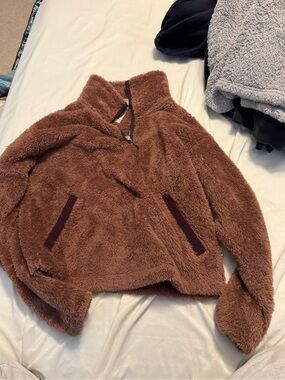 The North Face Brown Sherpa Zip Pullover